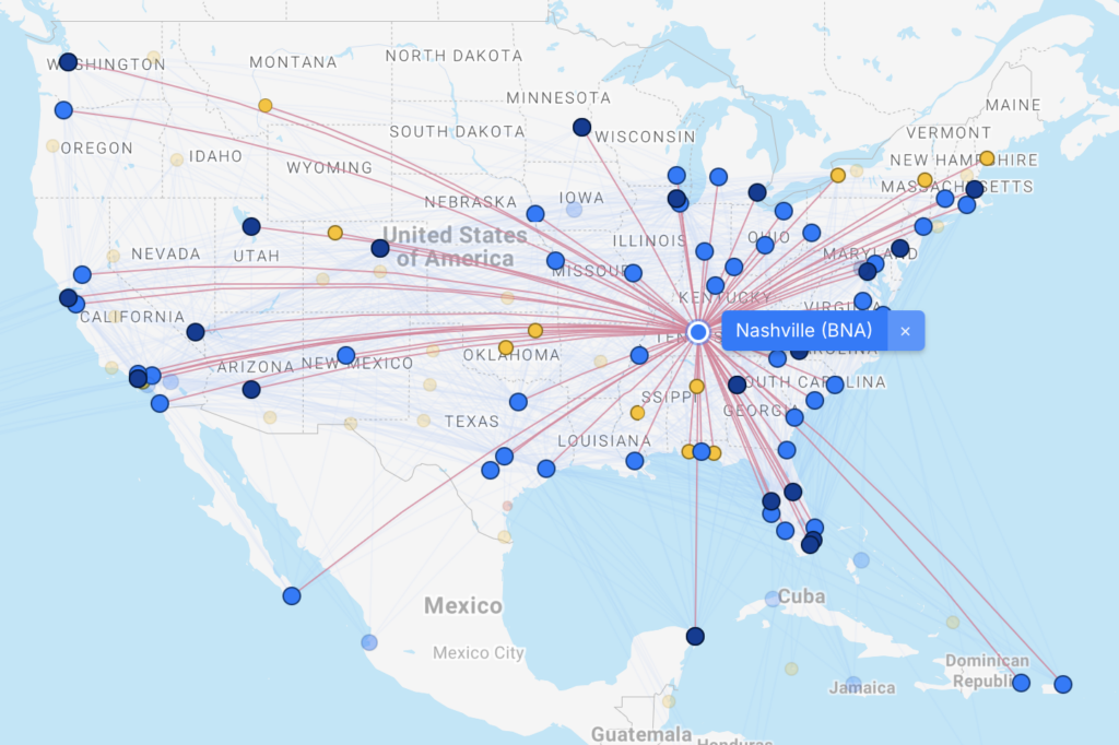 Southwest flights from Nashville (BNA)